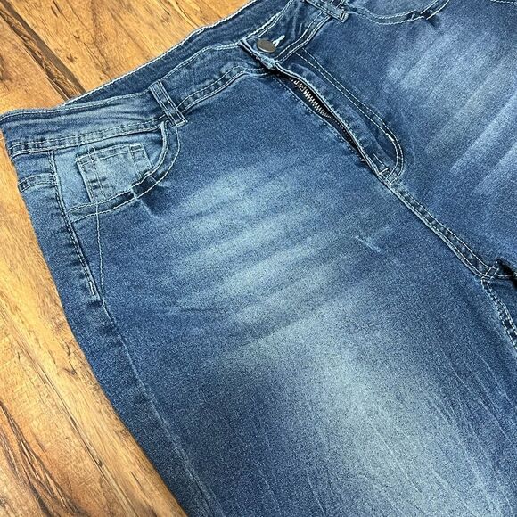 Vintage y2k Low Waist Bootcut Jeans.Cross Print Straight Leg Denim jeans - Picture 3 of 12